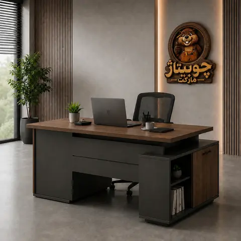 میز اداری مدرن دارک وود