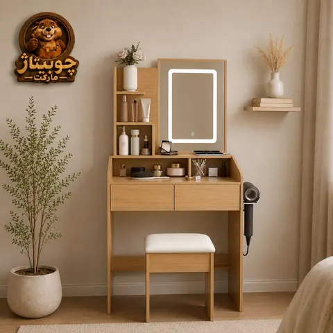 میز آرایش رومیسا با آینه نورپردازی‌شده